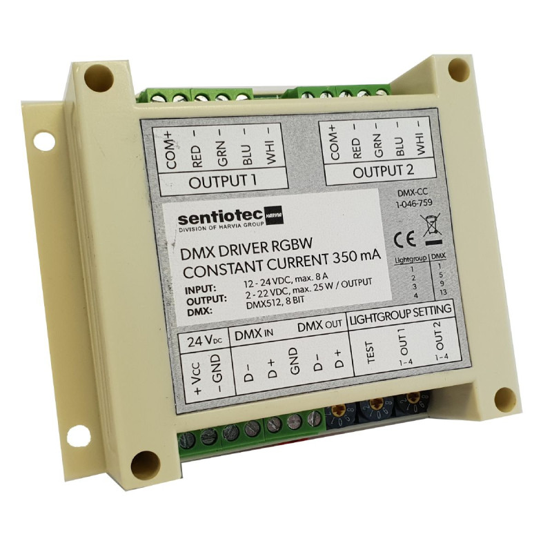 Harvia DMX RGBW LED draiveris, 2 × 4 kanāli