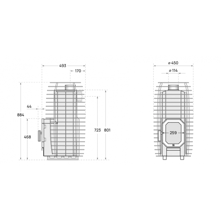 HUUM HIVE Flow Mini malkas pirts krāsns