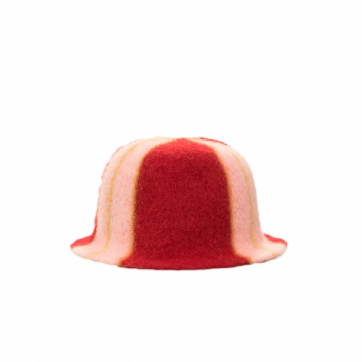 Pirts cepure - Svītraina, sarkana, balta, dzeltena