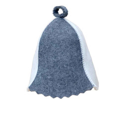 Pirts cepure - balta, pelēka 