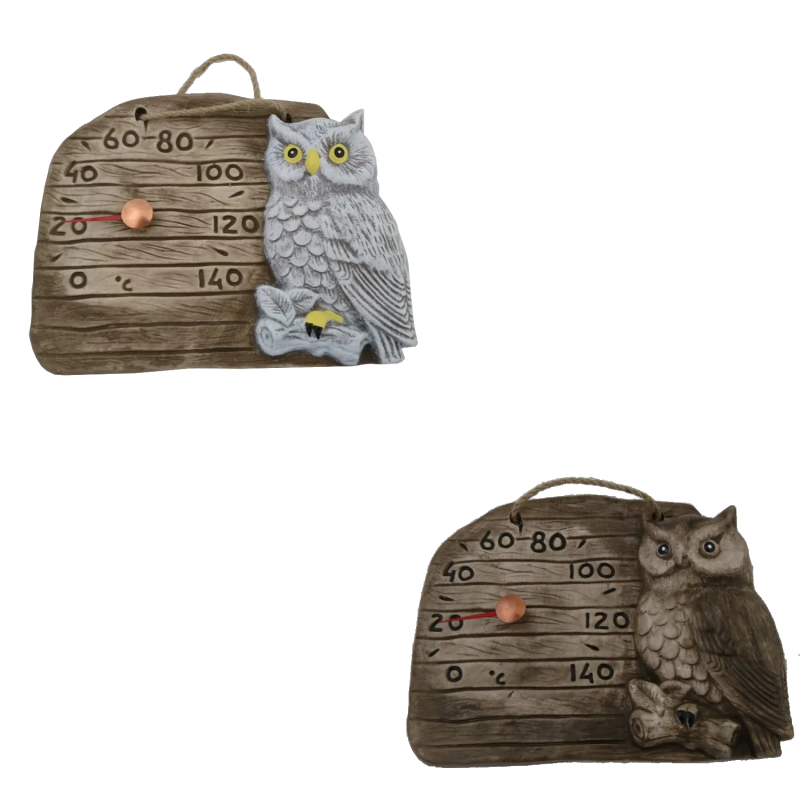 Keramikas pirts termometrs - pūce uz zara