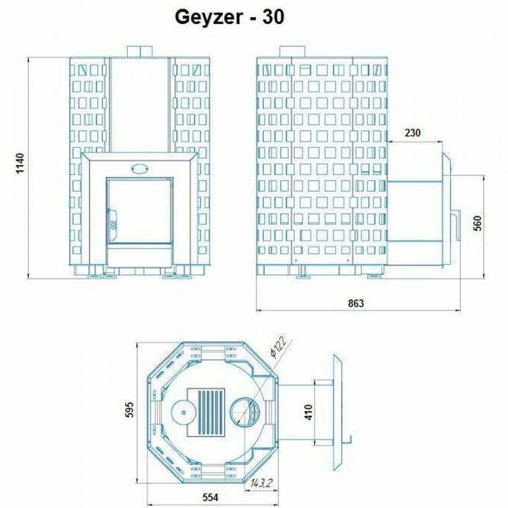 Malkas pirts krāsns - NOVA GEYZER 30