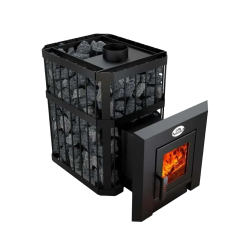 Malkas pirts krāsns - NOVA KLASSIK 12 ar tīklu, stikla durvīm 