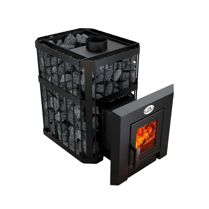 Malkas pirts krāsns - NOVA KLASSIK 12 ar tīklu, stikla durvīm