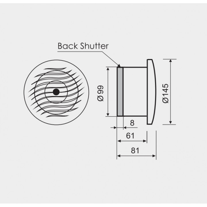 MM-S pirts ventilators ar aizmugures vārstu d/100mm
