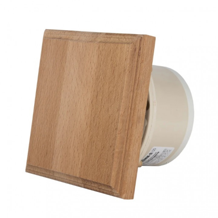 MM-S pirts ventilators ar pretvārstu un kvadrātveida koka apdari d/100mm