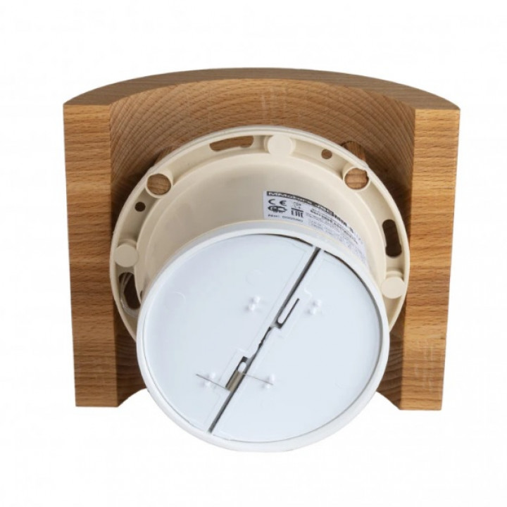 MM-S pirts ventilators ar aizmugures vārstu un izliektu koka apdari d/100mm