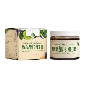 Medus masāžas maisījums ar bergamotes, lavandas un rozmarīna ēteriskajām eļļām, 250 g