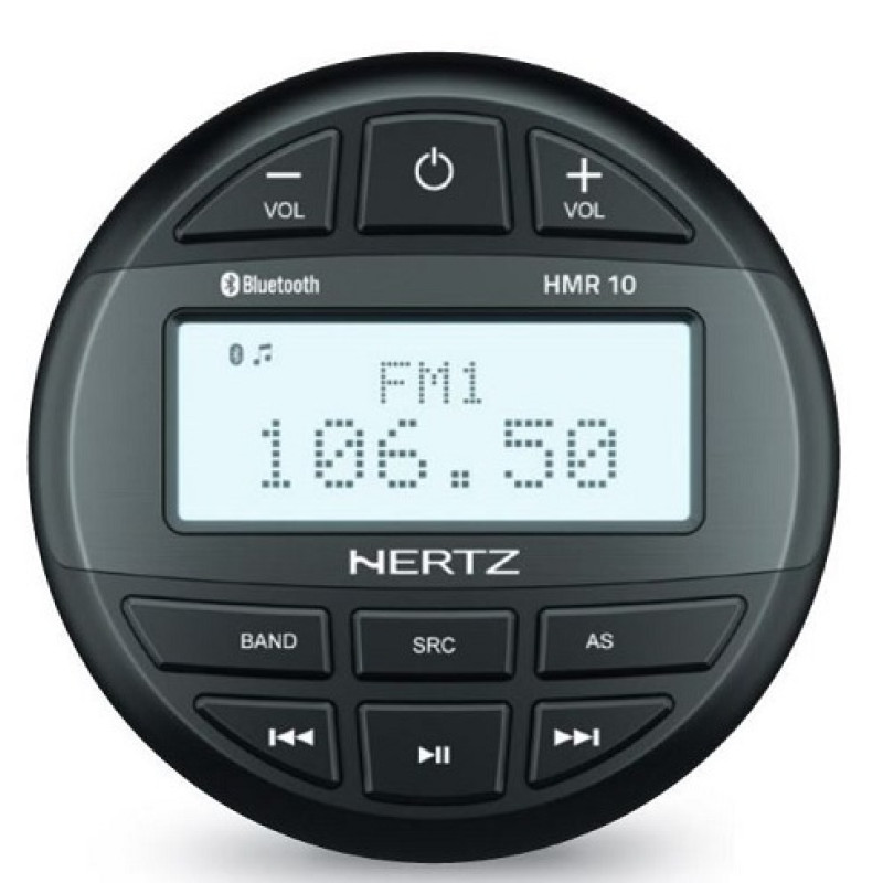 Mūzikas centrs HMR 10D, bez skaļruņiem, ūdensizturīgs, melns
