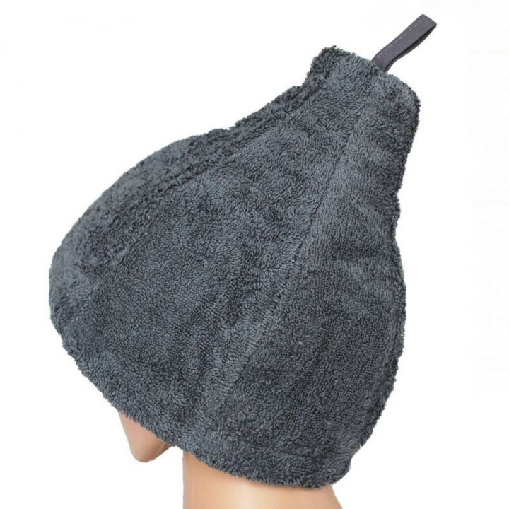 Dāvanu komplekts dāvanu kastītē VIŅAM. Vīriešu pirts cepure un priekšauts - PELĒKA L - XL