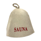 Pirts cepure - SAUNA, ar sarkanu uzrakstu