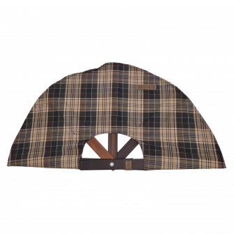 Pirts ventilators, tumši rūtains materiāls