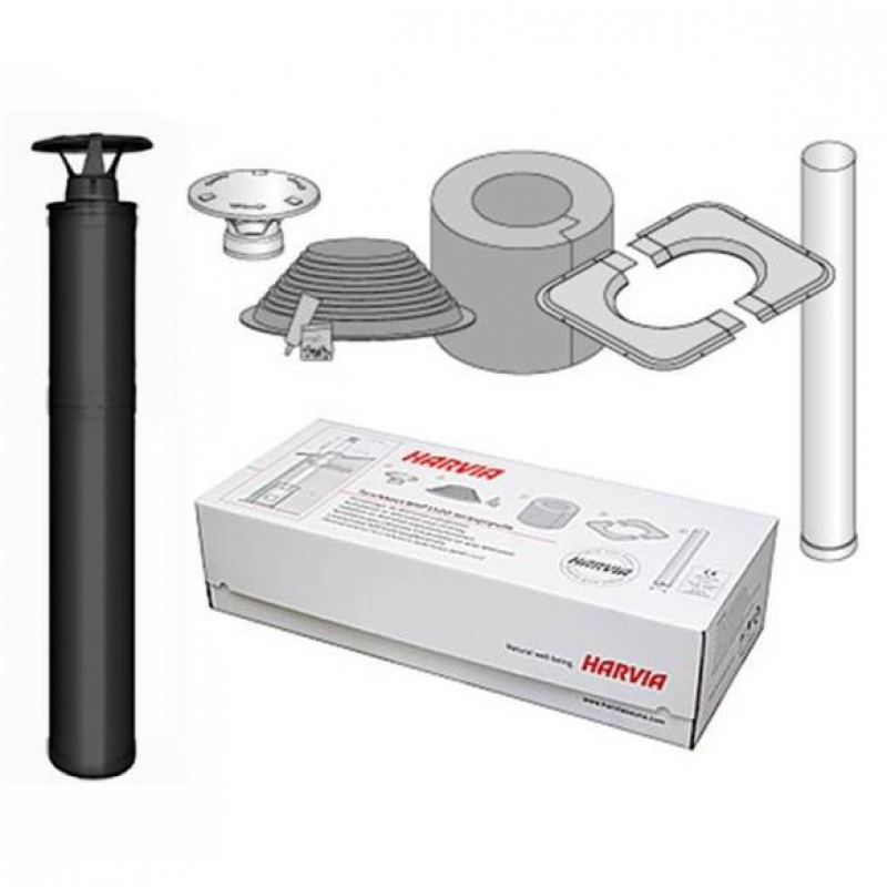 Tērauda izolēts skursteņa komplekts - HARVIA, melns