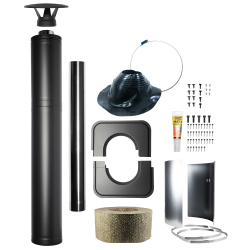 Tērauda izolēts skursteņa komplekts - HARVIA, melns 