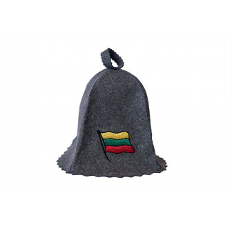 Pirts cepure - Lietuvas karogs, pelēka