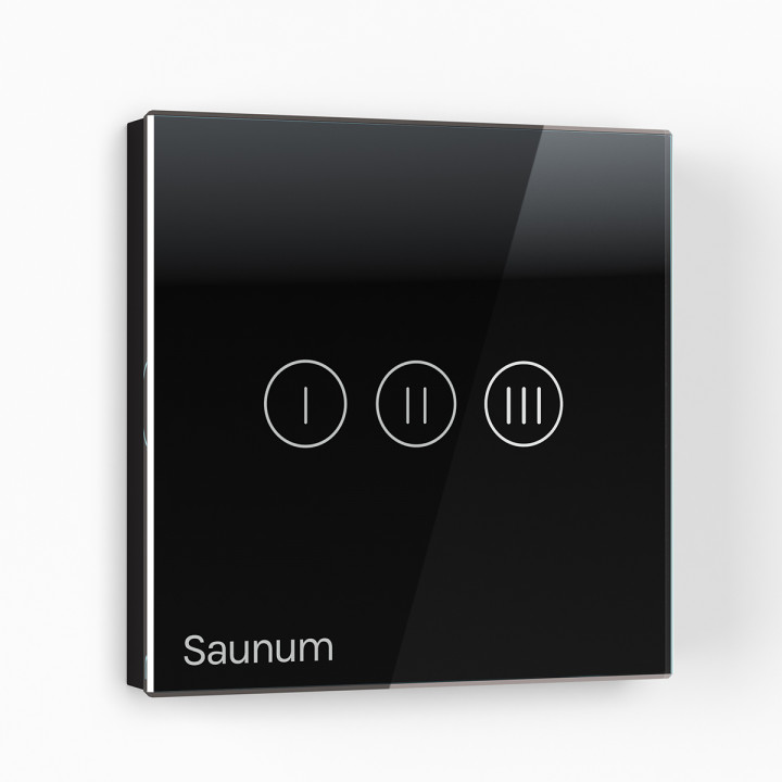 Pirts klimata kontrole SAUNUM Base S Solution, melns vadības panelis
