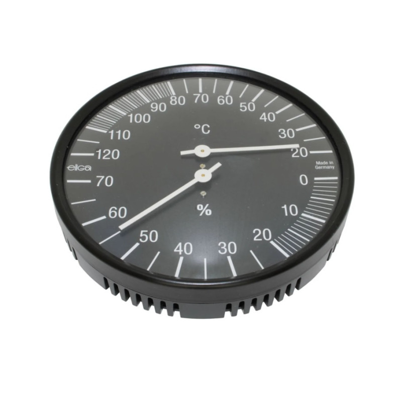 Termometrs-higrometrs, melns