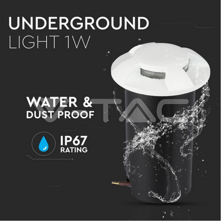 1W LED pakāpienu apgaismojums, balts, 4 virzienu, 3000K