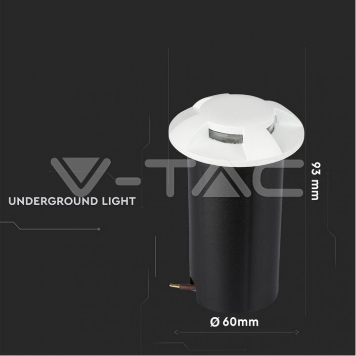 1W LED pakāpienu apgaismojums, balts, 4 virzienu, 3000K