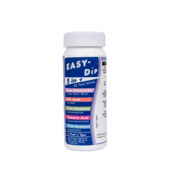 Ūdens testa strēmeles Easy-Dip 5 in 1, pH/CL/BR/stabilizators/sārmainība/cietības pārbaude