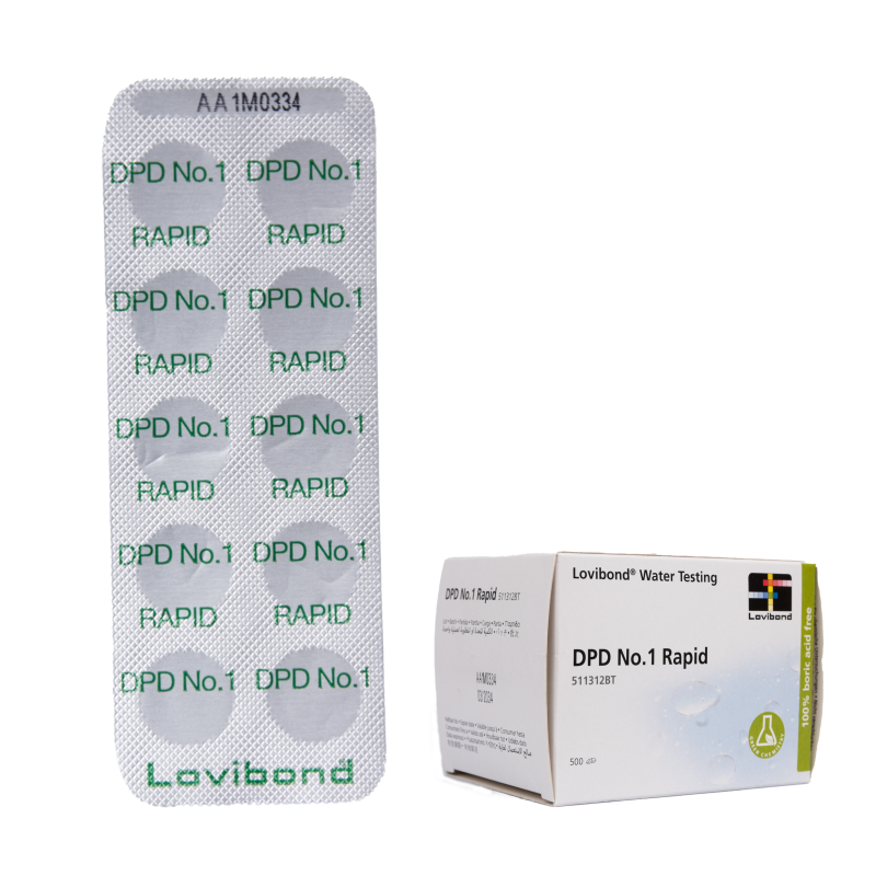 Ūdens testēšanas tabletes DPD 1, hlora noteikšanai, 10 tabletes