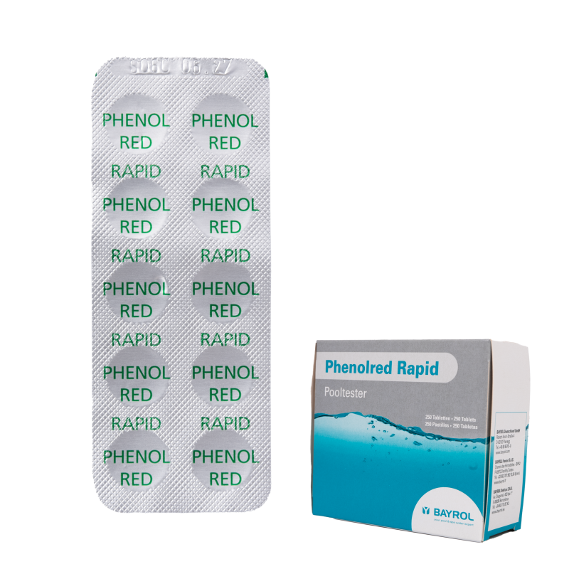 Ūdens testēšanas tabletes Phenolred Rapid, pH noteikšanai, 10 tabletes