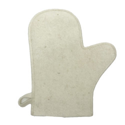 Vilnas cimds pirtij, balts 