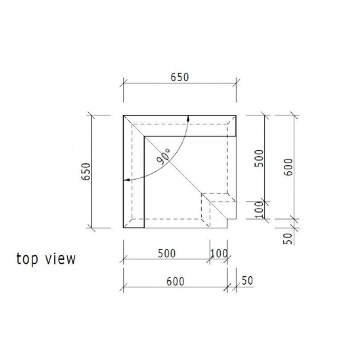 WEDI tvaika pirts stūra sēdeklis 650mm